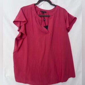 Adrianna Papell Melon Pink  Blouse NWT 1X